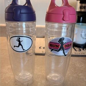 Pink and Purple Runner Water Bottles